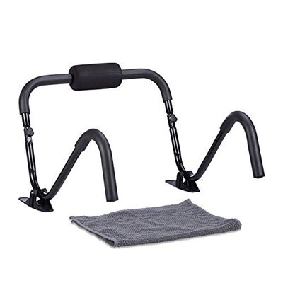 Relaxdays Máquina para abdominais, suporte, exercício de musculação, 50 x 60 x 50 cm, preto, adultos unissexo
