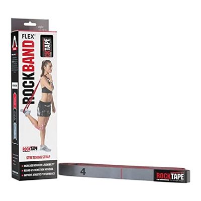 RockTape Rockband Flex Light - Bande di Resistenza con Maniglie (Resistenza 5-8 kg), Senza scivolamenti né Lacerazioni, Grigio