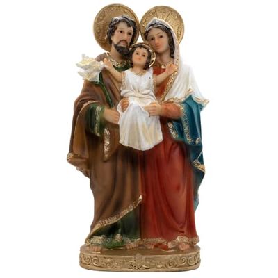 Holy Family inomhusstaty | Funktioner Mary och Joseph håller barnet Jesus | klassisk kristen heminredning | fantastisk katolsk present för bröllop och inflyttningsfest (30 cm hög)