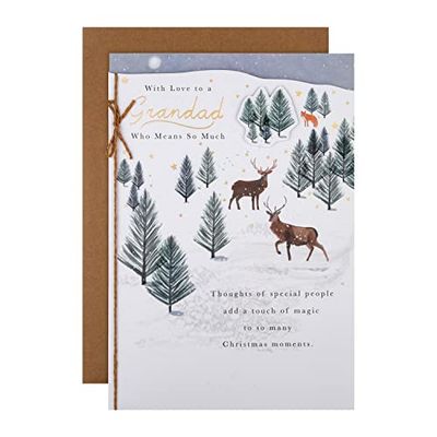 Hallmark Julkort för farfar – traditionell illustrerad vinterrendesign