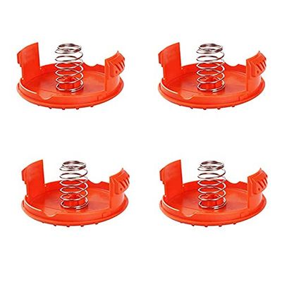 Generic PILO Pack de 4 couvertures, Line Cap, Cover Springs for Trimmer Spool, Black Decker, RC-100-P Lawnmower, Plastique