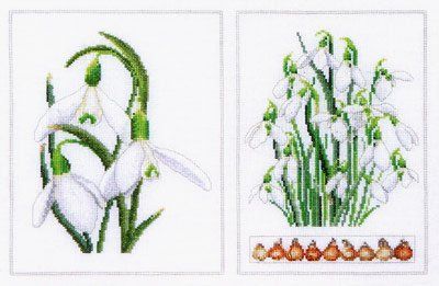 Thea Gouverneur Cross Stitch Kit, White, 35.5x22cm