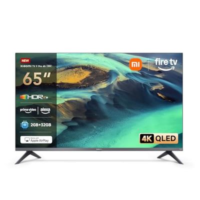 Xiaomi TV F Pro 65, 65 pollici (165 cm),4K UHD QLED,Smart TV,Fire OS8,Triple Tuner DVB-C/S/S2/T/T2,HDR10+,Modalità Game Boost 120Hz,MEMC,Controllo Vocale Alexa,2GB+32GB,Compatibile con Apple AirPlay