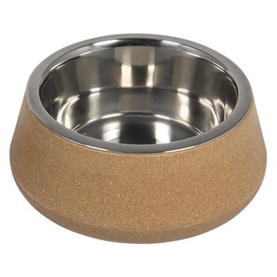 JACK AND VANILLA, Gamelle en Bambou et Acier INOX pour Animaux, Design Élégant, Antidérapante, Capacité 850ml, Ø17cm, Couleur Beige, Idéale pour Chiens et Chats, Modèle Bon Appetit