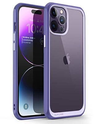 SUPCASE Cover per iPhone 14 Pro (2022) da 6,1 pollici, Custodia Sottile e Trasparente, Retro Rigido, Bordi Morbidi Paraurti in TPU Antiurto (Viola)
