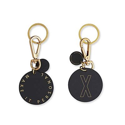 Design Letters 90201200X - Portachiavi Personale con Etichetta per Borsa, Lettera X