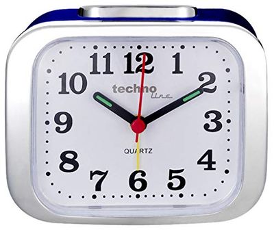 Technoline Despertador de quartzo modelo XL relógio XXL, metal, azul metalizado, XXG