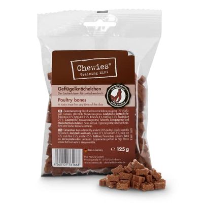 Chewies 009051 Hundeleckerl gevogelte enkeltjes - 125 g - trainingslekkernij voor honden - vleessofties zonder suiker - hondensnack met hoog vleesgehalte,1 x 125 g