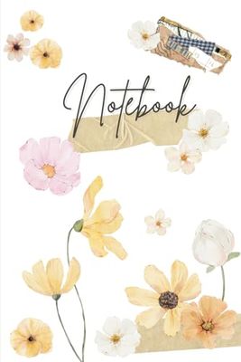 Simple flower notebook: Cute flower covers in yellow, pink, and white for teenage girls. 120 lines, size 6x9"