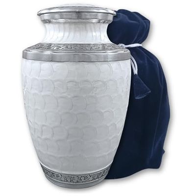 Vimpace® Grande urne funéraire décorative pour Cendres humaines – Blanc Intemporel (jusqu'à 90 kg)