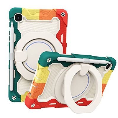 Geschikt voor ipad pro12.9 (2018/2020/2021) beschermende mouw all-inclusive anti-val shell mini6 met pensleuf kleurrijke kleur botsing 360 °roterende beugel terug shell (rood)