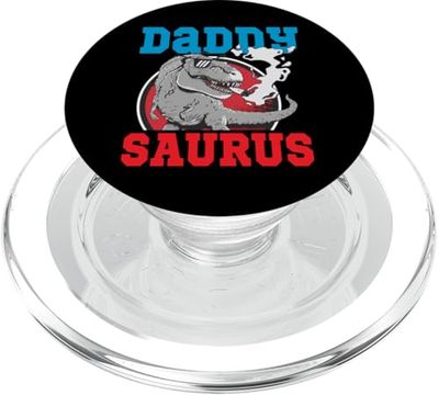 Daddy Saurus - Dinosaurio fumador para padre PopSockets PopGrip para MagSafe