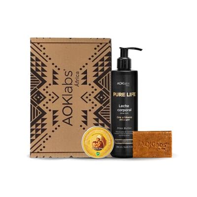 AOKLABS Kanvili Pack, inclusief African Gold + Black Gold Soap + Firming Body Milk I Speciale reiniging, hydratatie en regeneratie van de huid I 3 eenheden"