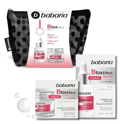 Babaria - Trousse de Toilette pour Femme à Pois avec crème hydratante Visage Anti-âge et sérum Visage Anti-Rides - 19 x 8 cm