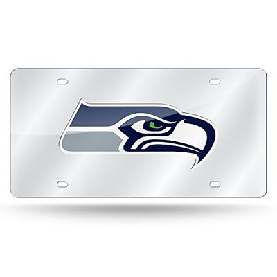 Rico Industries NFL - Targa in metallo intarsiato al laser, colore: Argento, Unisex - Adulto, Colore della squadra, 6 x 12-inches