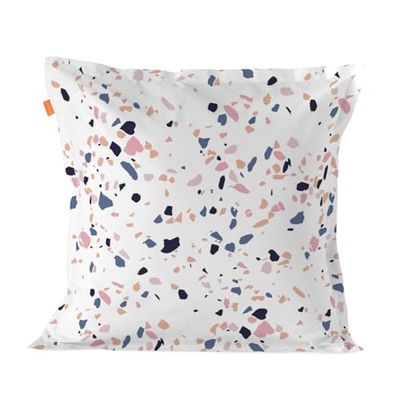 HappyFriday Kussensloop, wit, terrazzo, meerkleurig, 80 x 80 cm