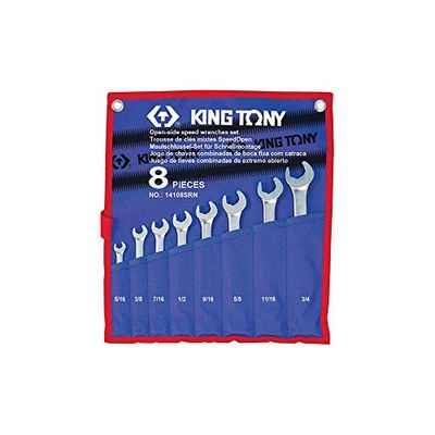 KING TONY 14108Srn Snelheidsmoersleutelset, 5/16 Inch - 3/4", 8-delig