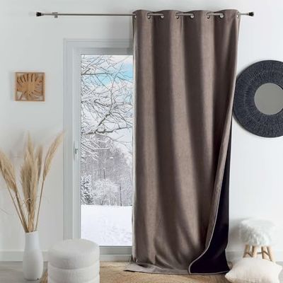 HomeMaison.com Insulated Curtain – Thermal Curtain – Blackout Curtain – Linen Curtain – 140 x 180 cm
