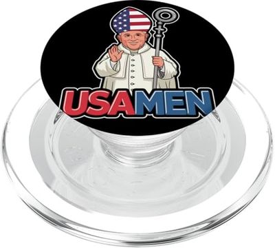 USAMEN Papa Caricatura Satira Religiosa Bandera Americana PopSockets PopGrip para MagSafe