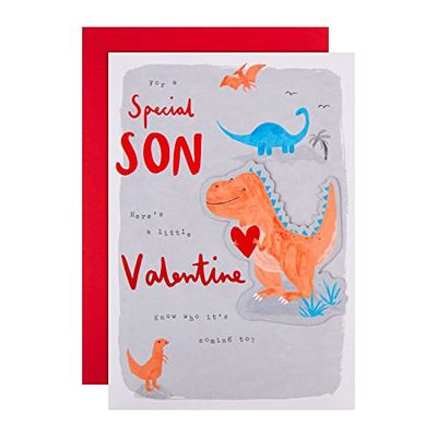 Hallmark Son Valentines Card, Valentines Day Card, Cute Dinosaur Design, Green