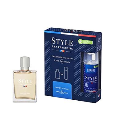 Christine Arbel Coffret parfum Homme Style à la française Eau de Toilette 100ml + 1 FRESH Eau de Toilette 100ml Fabriqué en France