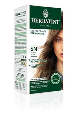 Herbatint Gel de color rubio oscuro permanente para el cabello 6N, 150 ml