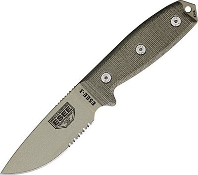 ESEE ES3SKODT Cuchillo,Unisex - Adultos, Verde, un tamaño