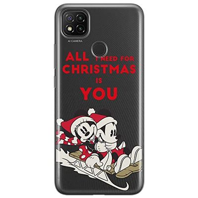 ERT GROUP mobiltelefonfodral för Xiaomi REDMI 9C originalt och officiellt licensierat Disney mönster Mickey & Minnie 015 optimalt anpassad till formen på mobiltelefonen, gedeeltelijk transparant