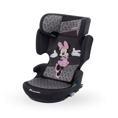 Bebeconfort Disney RoadFix i-Size, podstawka samochodowa z oparciem (na plecy), 3,5-12 lat (100-150 cm), podstawka z Minnie Mouse, składana, lekka (4,4 kg), 14 pozycji zagłówka, Authentic Minnie