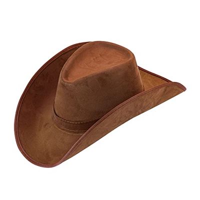 Suede Look Cowboy Hat Amerikaanse Wilde Westen & Indianen Fancy Dress Accessoire