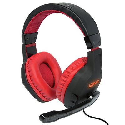 Konix Drakkar Casque filaire Sakld pour PC gaming - Microphone flexible 20 Hz à 20 KHz - Câble 1,5 m - Connexion Jack - Noir et rouge