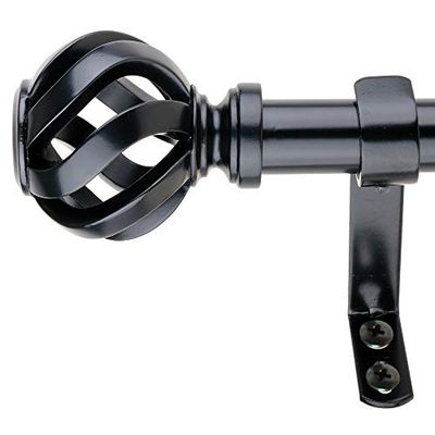 Decopolitan Tringle à rideaux noire de 45,7 à 91,4 cm