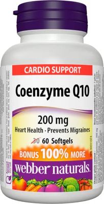 Webber Naturals Coenzyme Q10 200 mg 30+30 Softgels