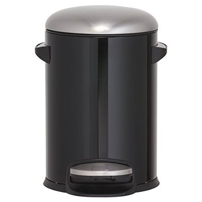Sealskin Cosmic Pedal Bin, Stainless Steel, Black, 23.5 x 25 x 20 cm