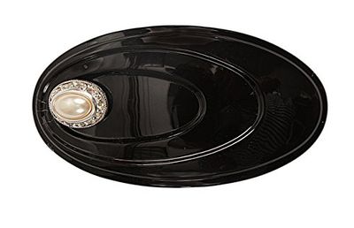 Caravan Pearl/Crystal Stone Oval Hand Decorated Automatic Barrette