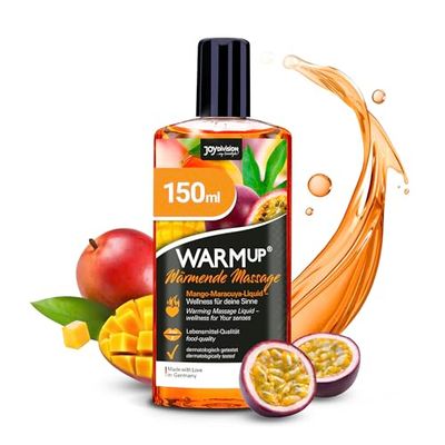 JOYDIVISION WARMup 150 ml Liquido per Massaggio con Profumo e Gusto Fruttato di Mango Frutto Della Passione I Effetto Riscaldante I Piace olio Massaggi
