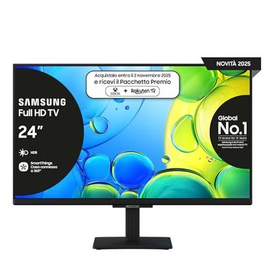 Samsung Smart TV 24'' UE24F6000FUXZT FHD, Hyper Real Processor, HDR & Pur Color, Smart Experience, OTS Lite & Adaptive Sound, SlimLook Design, 2025