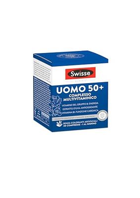 SWISSE Ultivit - Multivitaminico Completo Uomo 50+ con Magnesio Vitamine e Ferro per Supporto a Sistema Immunitario Adulti e Metabolismo Energetico, Integratori Alimentari Made in Italy, 30 Compresse