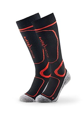 Black Crevice 31-34 Paire de chaussettes de ski pour homme Noir/rouge