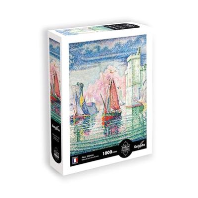 Calypto 3907012 Hafen von La Rochelle, 1000 Teile Puzzle mit Soft-Touch, Kunstpuzzle mit samtiger Oberfläche, für Erwachsene und Kinder ab 9 Jahren, Paul Signac, Nachauflage