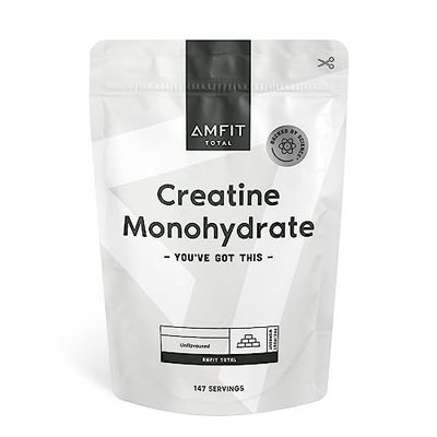 Marque Amazon - Amfit Nutrition Monohydrate de créatine micronisé Poudre, Sans saveur, 500g (lot de 1), 147 portions