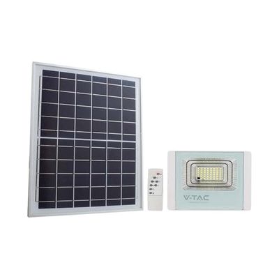Panneau solaire - Panneau de 12 W avec lumière LED d'inondation de 4000 K, corps blanc, idéal pour un éclairage extérieur efficace