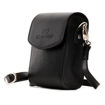 MegaGear - Panasonic Lumix DC-ZS200, TZ200, Leica C-Lux - Estojo de couro, com correia - preto