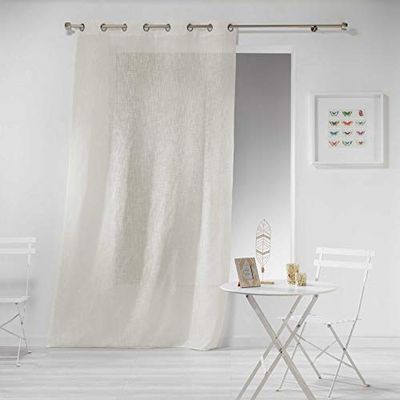 Douceur d'Intérieur Haltona - Painel com furos, efeito linho, tecido altona, poliéster, natural, 240 x 140 cm