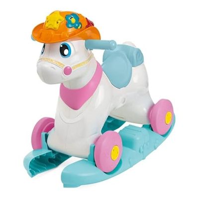 Chicco- Cavallo corrimano a Dondolo Baby Rodeo 3 in 1 Interattivo con Suoni Bilingüe, Multicolore, L, 00011314000040
