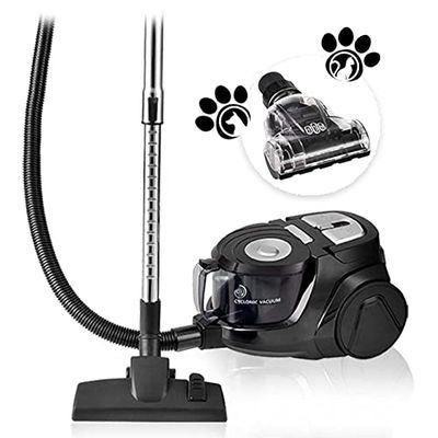 Venga! Krachtige cycloonstofzuiger, zakloos, met 5 accessoires incl. speciale borstel voor dierenharen en HEPA-luchtfilter, 700 W, zwart/zilver, VG VC 3300