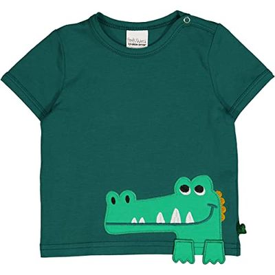 Fred's World by Green Cotton Baby pojkar Croco Applique S/S T-shirt, Gurka, 56 cm