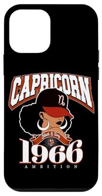 Capricornio 1966 Reina Rasgos del zodiaco Afro Diva Cumpleaños Carcasa para iPhone 12 mini