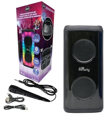 Lexibook iParty®, Altoparlante Bluetooth® portatile con microfono, Volume sonoro potente, Effetti luminosi multicolori, Batteria ricaricabile, K8330