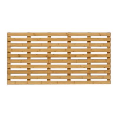 Relaxdays Badrumsmatta i bambu, 100 x 50 cm, halkfri duschmatta för badkar, dusch, bastu, snabbtorkande, inomhus och utomhus, natur